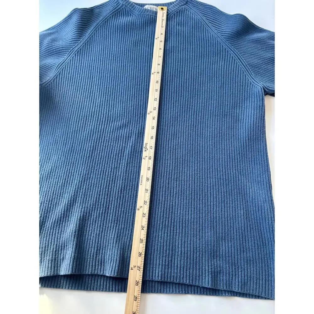 J‎ Crew Sweater Mens 2XL Blue Cotton Ribbed Crewneck Heritage Fisherman Cabin